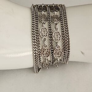 Silver Multi-Row Chain Bracelet